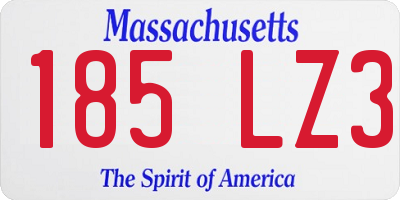 MA license plate 185LZ3