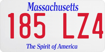 MA license plate 185LZ4