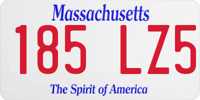 MA license plate 185LZ5