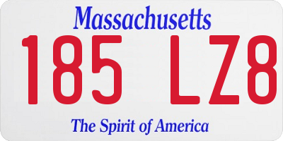 MA license plate 185LZ8