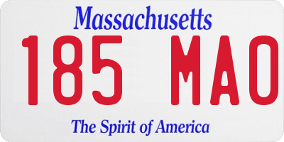 MA license plate 185MA0