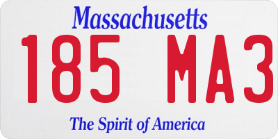 MA license plate 185MA3