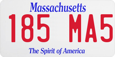 MA license plate 185MA5