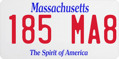 MA license plate 185MA8