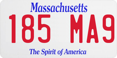 MA license plate 185MA9