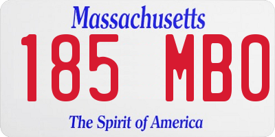 MA license plate 185MB0