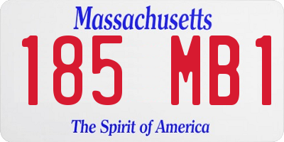 MA license plate 185MB1
