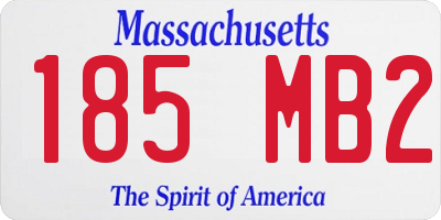 MA license plate 185MB2