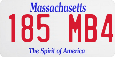 MA license plate 185MB4
