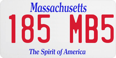MA license plate 185MB5