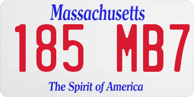 MA license plate 185MB7