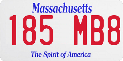 MA license plate 185MB8