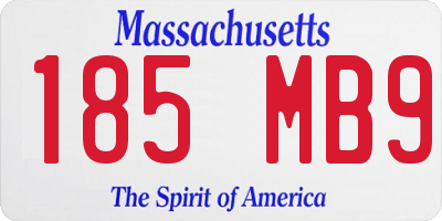 MA license plate 185MB9