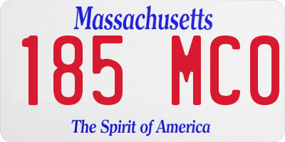 MA license plate 185MC0