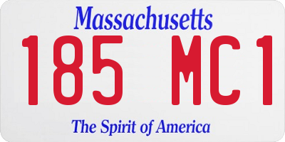 MA license plate 185MC1