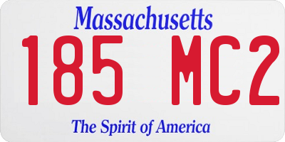 MA license plate 185MC2