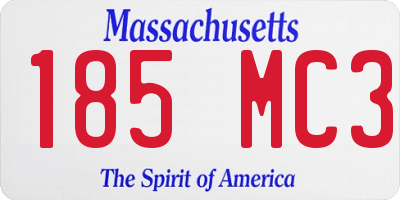 MA license plate 185MC3