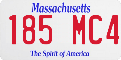 MA license plate 185MC4