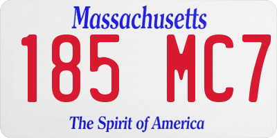 MA license plate 185MC7
