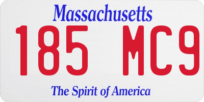 MA license plate 185MC9