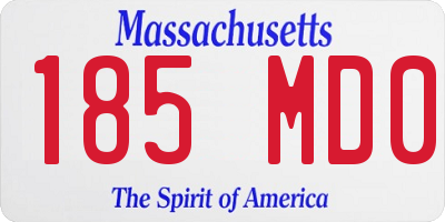 MA license plate 185MD0