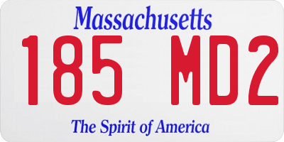 MA license plate 185MD2