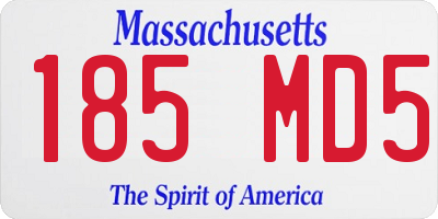 MA license plate 185MD5