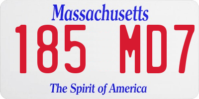 MA license plate 185MD7