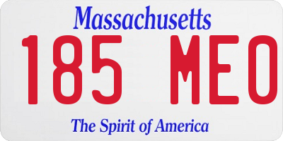 MA license plate 185ME0