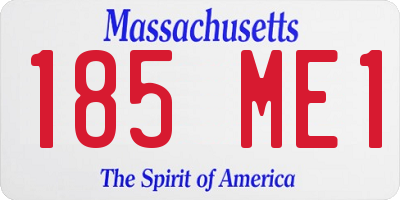 MA license plate 185ME1
