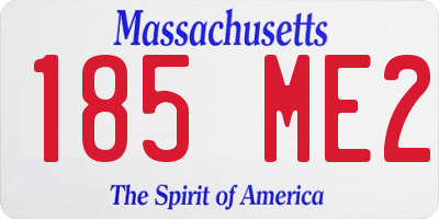 MA license plate 185ME2