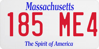 MA license plate 185ME4