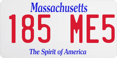 MA license plate 185ME5