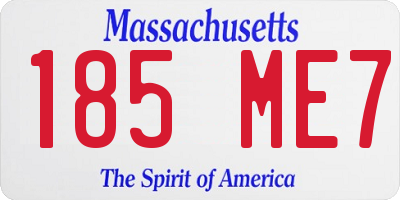 MA license plate 185ME7