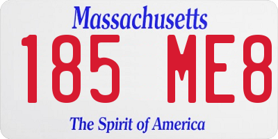 MA license plate 185ME8