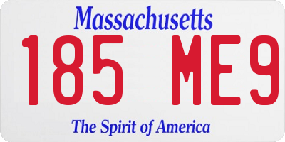 MA license plate 185ME9