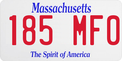 MA license plate 185MF0
