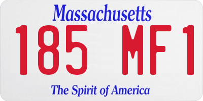 MA license plate 185MF1