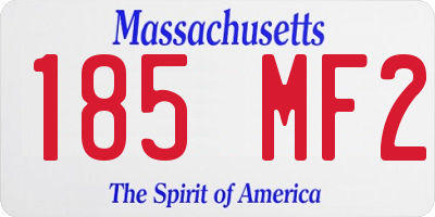 MA license plate 185MF2
