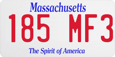 MA license plate 185MF3