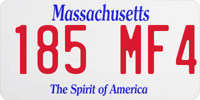 MA license plate 185MF4