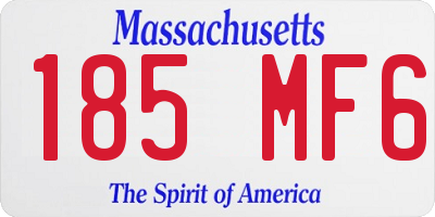 MA license plate 185MF6