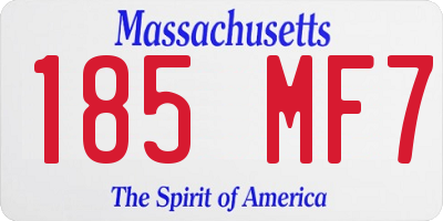 MA license plate 185MF7