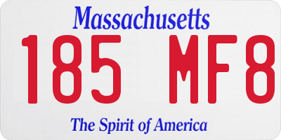 MA license plate 185MF8
