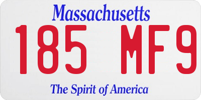 MA license plate 185MF9