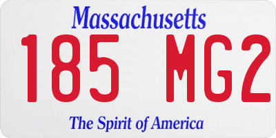 MA license plate 185MG2