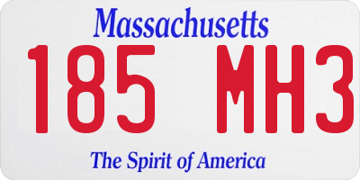 MA license plate 185MH3