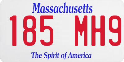 MA license plate 185MH9