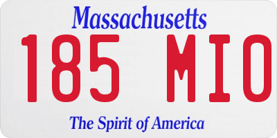MA license plate 185MI0