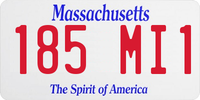MA license plate 185MI1
